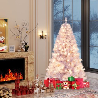 Costway 180 εκ. Τεχνητό Χριστουγεννιάτικο Δέντρο με Φωτισμό, Έλατο ...