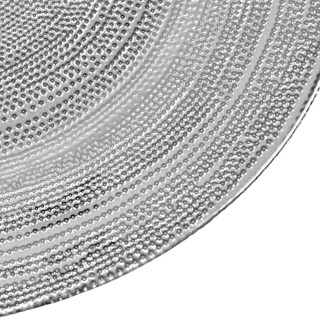 Galileo Στρογγυλό πιάτο από πλατίνα, γυάλινο, 32 εκ., με μεταλλικό ...