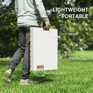 Outsunny Φορητό Ντους Κήπου 70x55 εκ, Ξύλινο, Ύψος έως 4 μ, Ρυθμιζό...