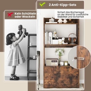 Costway Ράφι Βιβλίων με Μεγάλη Χωρητικότητα Αποθήκευσης και Συρτάρι...