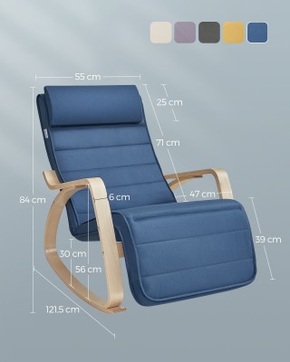 SONGMICS Ξύλινη Κουνιστή Καρέκλα με Ρυθμιζόμενο Υποπόδιο 5 Θέσεων, ... SONGMICS Ξύλινη Κουνιστή Καρέκλα με Ρυθμιζόμενο Υποπόδιο 5 Θέσεων, ...