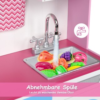 Costway  Ξύλινο Σετ Κουζίνας Παιχνιδιού με Ρεαλιστικές Συσκευές και...