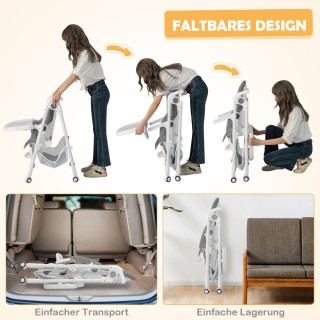 Costway Πτυσσόμενο Καρεκλάκι Μωρού με Αποθηκευτικό Καλάθι & Ρυθμιζό...