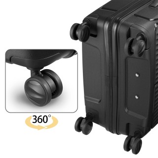 PROVITERA Σετ 3 Σκληρές Βαλίτσες ABS Μαύρο 90-59-38L με Τροχούς Eas...