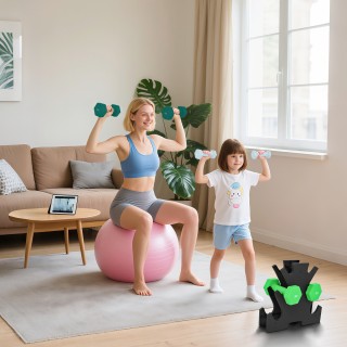 SPORTNOW Σετ Εξαγωνικών Βαρών 18 κιλών με Ενσωματωμένη Στήριξη, από...