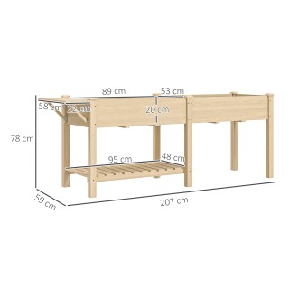 Outsunny Υπερυψωμένη Ζαρντινιέρα με Πλαϊνό Τραπεζάκι και Κάτω Ράφι ... Outsunny Υπερυψωμένη Ζαρντινιέρα με Πλαϊνό Τραπεζάκι και Κάτω Ράφι ...