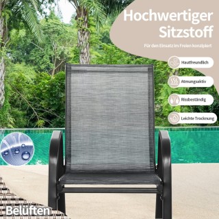 Άνετες Κουνιστές Καρέκλες Εξωτερικού Χώρου με Ανθεκτικό Μεταλλικό Σ...