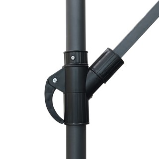 Galileo Ομπρελίνο λάμπα κήπου Cru 3x3 m από ανθρακούχο χάλυβα, 8 εν...