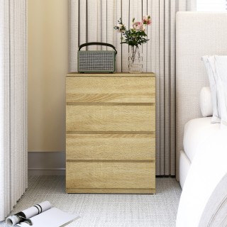 HOMCOM Ξύλινη Συρταριέρα 4 Συρταριών με Μεταλλικούς Οδηγούς και Χει...