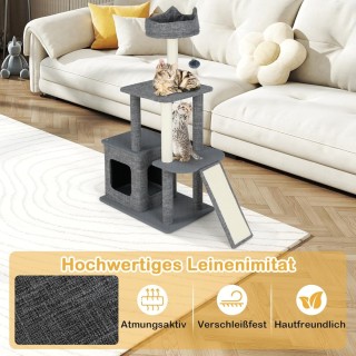 Costway Μικρός Γατόδεντρο με Σπηλιά και Κολώνες και Ράμπα και Μπάλα...