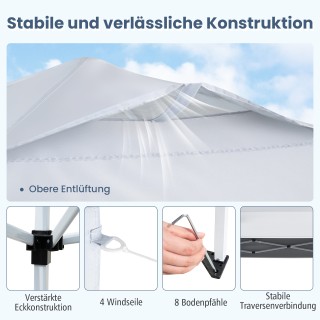 Costway  Αναδιπλούμενη Πέργκολα 3x3m - Αδιάβροχη, Σταθερή, UV Προστ...