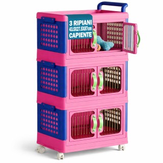 Shally Dogan Καρότσι οργάνωσης παιχνιδιών 3 επιπέδων, στοίβαξιμο, μ...