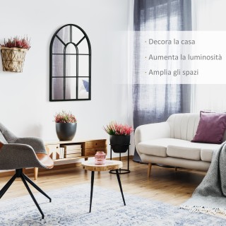 HOMCOM Μοντέρνος Επιτοίχιος και Τοξοειδής Καθρέφτης 70x50 cm για Υπ...