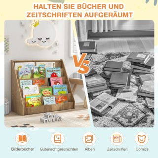 Costway Παιδική Ραφιέρα με 5 Θέσεις - Παιδική Βιβλιοθήκη, Ραφιέρα Ε...