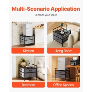 VEVOR Γκρι Βάση Μίνι Ψυγείου με Αποθηκευτικό Χώρο και 2 Συρτάρια 17...