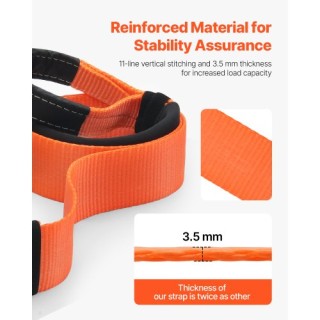 VEVOR Ιμάντας Έλξης Αυτοκινήτου 36000 lbs 20 ft Ανθεκτικό για Έκτακ...