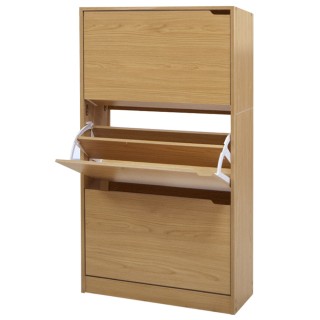 BAKAJI Παπουτσοθήκη 3 Πόρτες Ράφια Διπλού Βάθους Ξύλο 63x24x115 Δρ... BAKAJI Παπουτσοθήκη 3 Πόρτες Ράφια Διπλού Βάθους Ξύλο 63x24x115 Δρ...