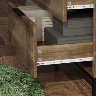 HOMCOM Συρταριέρα 3 Συρταριών Αντι-Ανατροπής με Μαύρες Λαβές, από Ξ...