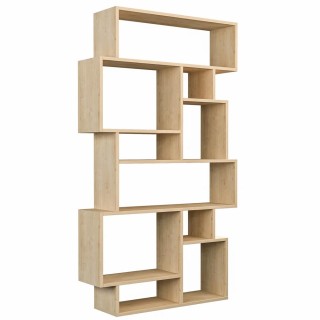 BAKAJI Μοντέρνα Βιβλιοθήκη 8 Ραφιών 168x96x25εκ Οικία Γραφείο Δρυς ...