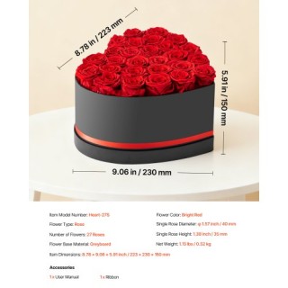 VEVOR Αιώνια Τριαντάφυλλα: 27 Διατηρημένα Τριαντάφυλλα σε Σχήμα Καρ... VEVOR Αιώνια Τριαντάφυλλα: 27 Διατηρημένα Τριαντάφυλλα σε Σχήμα Καρ...