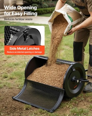 VEVOR Διανομέας Κομπόστ και Τύρφης 61 εκ. με Λαβή Ώθησης/Έλξης, Βού...