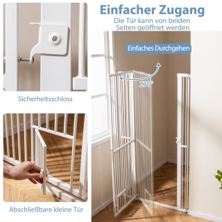 Costway Μεταλλικό Παιδικό Πορτάκι Ασφαλείας με 2 Επεκτάσεις Χωρίς Τ...