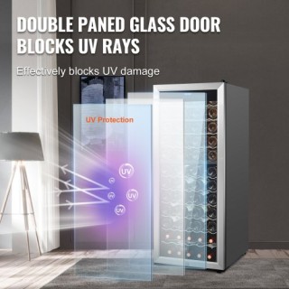 VEVOR Ψυγείο Κρασιών 80 Φιαλών Διπλής Ζώνης με Φωτισμό LED και Κλεί... VEVOR Ψυγείο Κρασιών 80 Φιαλών Διπλής Ζώνης με Φωτισμό LED και Κλεί...