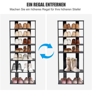 Κάθετο Ράφι Αποθήκευσης Παπουτσιών 7 Επιπέδων 46 x 27 x 110,5cm Μαύ... Κάθετο Ράφι Αποθήκευσης Παπουτσιών 7 Επιπέδων 46 x 27 x 110,5cm Μαύ...