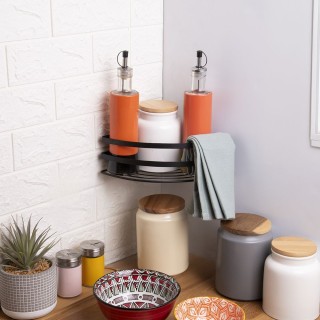 Galileo Γωνιακό ράφι από σίδερο 18x105 cm μαύρο σατινέ 5914739