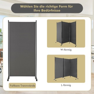 Costway Κινητό Διαχωριστικό Χώρου με 3 Πάνελ και Ρόδες για Εύκολη Μ... Costway Κινητό Διαχωριστικό Χώρου με 3 Πάνελ και Ρόδες για Εύκολη Μ...