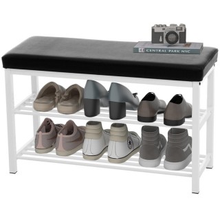 BAKAJI Λευκή Παπουτσοθήκη με Κάθισμα, Μεταλλικά Ράφια 2 Επιπέδων 8... BAKAJI Λευκή Παπουτσοθήκη με Κάθισμα, Μεταλλικά Ράφια 2 Επιπέδων 8...