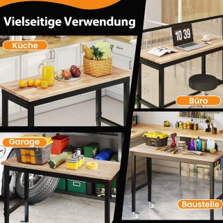 Costway Ρυθμιζόμενος Πάγκος Εργασίας με Ρόδες και 1100 kg Φορτίο με... Costway Ρυθμιζόμενος Πάγκος Εργασίας με Ρόδες και 1100 kg Φορτίο με...