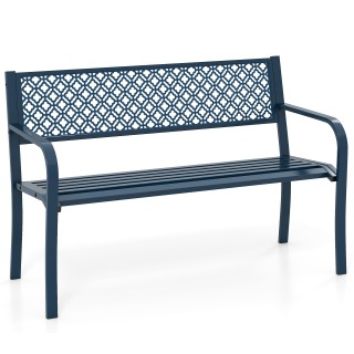 Costway Μπλε Μεταλλικός Διθέσιος Κήπος με Πλάτη NP12196NY Costway Μπλε Μεταλλικός Διθέσιος Κήπος με Πλάτη NP12196NY
