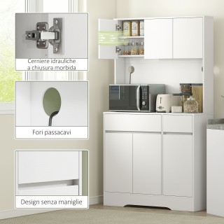 HOMCOM Μοντέρνος Κουζινικός Μπουφές με 4 Ντουλάπια, 2 Συρτάρια και ...