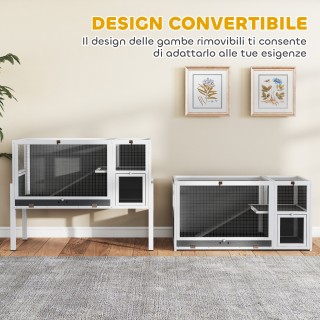 PawHut Υπερυψωμένο Κλουβί για Κουνέλια και Χάμστερ Εσωτερικού Χώρου...