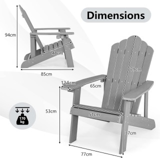 Costway Καρέκλα Adirondack με Ψηλή Πλάτη & Ρυθμιζόμενη Θήκη Ποτού Γ... Costway Καρέκλα Adirondack με Ψηλή Πλάτη & Ρυθμιζόμενη Θήκη Ποτού Γ...