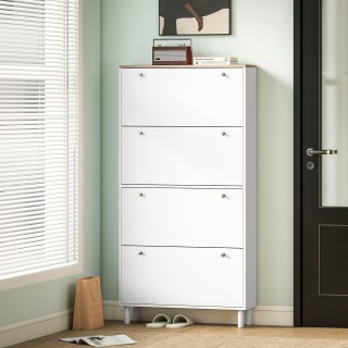 HOMCOM Λεπτή Παπουτσοθήκη με 4 Πτυσσόμενα Συρτάρια και Ρυθμιζόμενα ... HOMCOM Λεπτή Παπουτσοθήκη με 4 Πτυσσόμενα Συρτάρια και Ρυθμιζόμενα ...