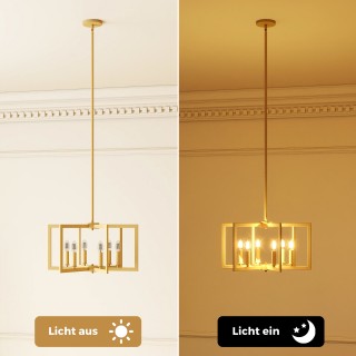 Costway Βιομηχανικός Εξάφωτος Πολυέλαιος με Ρυθμιζόμενο Ύψος 67-157...