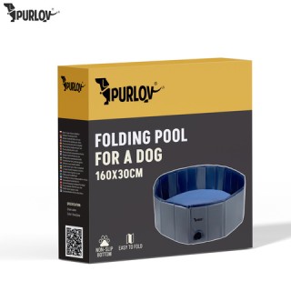 Purlov Πισίνα σκύλου αναδιπλούμενη PURLOV 160x30 εκ. 600 L μπλε/γκρ... Purlov Πισίνα σκύλου αναδιπλούμενη PURLOV 160x30 εκ. 600 L μπλε/γκρ...
