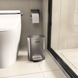 BAKAJI Κάδος Απορριμμάτων  5 λτ με Πεντάλ Inox 21.5 x 20.5 x 30 cm ...