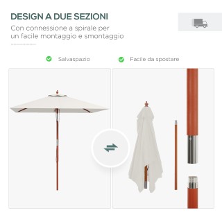 Outsunny Ορθογώνια Κεκλιμένη Ομπρέλα 2x1.5 μ με 6 Ακτίνες και Άνοιγ... Outsunny Ορθογώνια Κεκλιμένη Ομπρέλα 2x1.5 μ με 6 Ακτίνες και Άνοιγ...