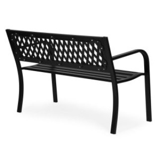 MULTIGARDEN Μεταλλικό παγκάκι κήπου με διάτρητη πλάτη 120x50 εκ. μα...