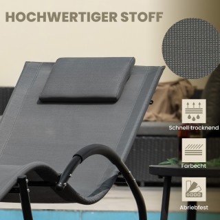 Costway Κουνιστή Ξαπλώστρα με Αφαιρούμενο Μαξιλάρι Κεφαλής και Ανάγ...