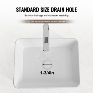 Σύγχρονος Κεραμικός Νιπτήρας VEVOR 19x14.7 Λευκός  TMSCTCJX4837PYW3KV0