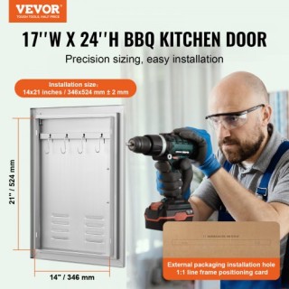 Πόρτα BBQ VEVOR 610x431mm Ανοξείδωτη για Εξωτερική Κουζίνα  DMMBSCJ...