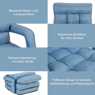 Costway Μπλε Πτυσσόμενος Καναπές-Κρεβάτι για Σπίτι και Γραφείο HW56... Costway Μπλε Πτυσσόμενος Καναπές-Κρεβάτι για Σπίτι και Γραφείο HW56...