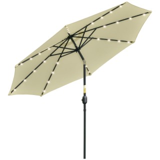 Outsunny Κρεμαστός Ομπρέλα Κήπου Ø265 cm με Ρυθμιζόμενη Κλίση, 32 L...