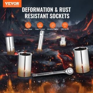 VEVOR  Σετ Εργαλείων 221 Τεμαχίων 1/4 & 3/8 Καστάνια SAE & Μetric  ...