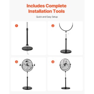 VEVOR Βιομηχανικός Ανεμιστήρας 18 Ρυθμιζόμενος Ύψος 3 Ταχύτητες GYL...