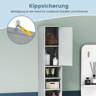 Costway  Ντουλάπα μπάνιου με 2 πόρτες, 1 συρτάρι και 5 ρυθμιζόμενα ...